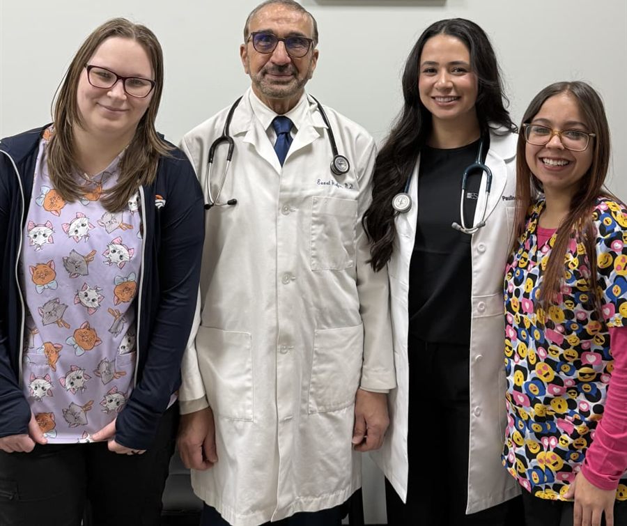 The Healthy Children Pediatrics team, including Dr. Ezzat Hafez and Pauline Ramli, APRN, in the Middlebury office
